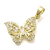 Rack Plating Brass Micro Pave Clear Cubic Zirconia Pendants KK-M309-16G-05-1