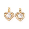 Brass Micro Pave Cubic Zirconia Pendants KK-E068-VC443-2