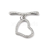 Brass Micro Pave Clear Cubic Zirconia Toggle Clasps KK-P234-79P-4