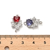 Glass Heart Connector Charms KK-M314-15P-3