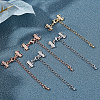 SUNNYCLUE 6Pcs 3 Colors Brass Crystal Rhinestone Chain Extender KK-SC0003-09-4