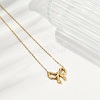 Ion Plating(IP) 304 Stainless Steel Bowknot Pendant Cable Chain Necklaces for Women NJEW-P320-12B-G-3