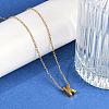 Ion Plating(IP) 304 Stainless Steel Pendant Necklaces NJEW-R050-01G-11-3