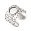 304 Stainless Steel Cable Chain Cuff Ring Components SA-CBA94B1-01P-01-1