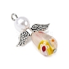 Handmade Millefiori Glass Pendants PALLOY-JF04573-01-4