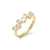 Adjustable Brass Micro Pave Cubic Zirconia Finger Rings RJEW-C163-26B-G-4
