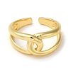 Rack Plating Brass Open Cuff Rings for Women RJEW-M162-35G-2