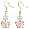 Alloy Enamel Butterfly Dangle Earrings EJEW-JE06283-3