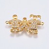 Brass Micro Pave Cubic Zirconia Links ZIRC-G138-42G-1