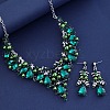 Alloy Rhinestone Pendant Necklaces & Stud Earring Sets for Women WGBFD89-02-2