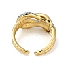 Rack Plating Brass Micro Pave Cubic Zirconia Cuff Finger Rings for Women RJEW-C114-16G-G-3