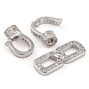 925 Sterling Silver Micro Pave Clear Cubic Zirconia Fold Over Clasps STER-U005-10P-2