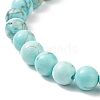 Faceted Glass & Synthetic Turquoise(Dyed) Stretch Beaded Bracelets Sets BJEW-TA00202-03-7
