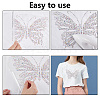 DELORIGIN 4Pcs 4 Styles Butterfly Glass Hotfix Rhinestone DIY-DR0001-48-3