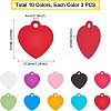 30Pcs 10 Colors Aluminum Blank Pendants ALUM-FH0001-07-2