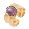 Oval Natural Amethyst Finger Rings RJEW-Z057-12G-09-1