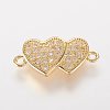 Brass Micro Pave Cubic Zirconia Links X-ZIRC-K061-100G-1