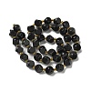 Natural Black Onyx(Dyed & Heated) Beads Strands G-K387-A03-02-4