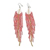 Bohemia Woven Glass Seed Bead Dangle Earrings EJEW-A046-04E-1