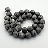 Handmade Fancy Antique Glazed Porcelain Ceramic Round Beads Strands PORC-L019-8mm-04-2