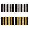 AHADERMAKER 4 Pairs 2 Colors Stripe Pattern Polyester Epaulettes FIND-GA0003-48-1