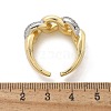 Brass Micro Pave Clear Cubic Zirconia Cuff Rings RJEW-U041-26G-5