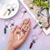 CHGCRAFT 12Pcs Mixed Gemstone Keychain KEYC-CA0001-31-3