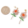 Glass Seed Beads Dangle Stud Earrings EJEW-MZ00326-03-3