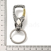 Tibetan Style 316 Surgical Stainless Steel Fittings with 304 Stainless Steel Key Ring FIND-Q101-22AS-3