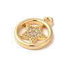 Brass Micro Pave Clear Cubic Zirconia Charms KK-M294-29G-2