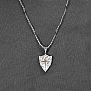 Duo Tone 304 Stainless Steel Cross Shield Pendant Necklaces for Men WGF217A-01-1