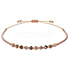 2mm Faceted Natural Rhodonite Beaded Braided Adjustable Bracelets for Women PF2854-3-2