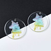 Transparent Resin Pendants RESI-N030-003-4