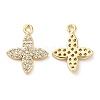 Brass Micro Pave Cubic Zirconia Charms X-KK-F855-13G-1