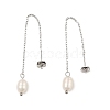 Natural Pearl Beaded Ear Thread EJEW-P219-16P-5