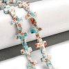 Baking Paint Synthetic Turquoise Beads Strands G-H060-01B-2