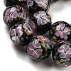 Handmade Inner Flower Lampwork Beads Strands LAMP-L072-F02-2