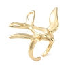 Brass Bird Open Cuff Ring for Women RJEW-C102-05G-1