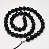 Faceted Round Grade A Synthetic Black Stone Beads Strands LS-G-N0137-04-6mm-2