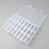 24 Grids Plastic Adjustable Dividers Storage Boxes with Hinged Lid CON-WH0086-215-2