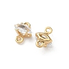 Brass Pave Clear Cubic Zirconia Connector Charms KK-Z136-54B-G-2