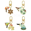 Birds Theme Alloy Enamel Pendant Decoration KEYC-YW00153-01-2