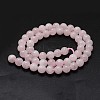 Natural Madagascar Rose Quartz Beads Strands G-K285-33-8mm-01-2