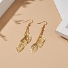 Iron Hollow Leaf Dangle Earrings EJEW-JE05176-2