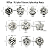 100Pcs 10 Styles Tibetan Style Alloy Beads TIBEB-CJ0001-20-2