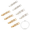 8Pcs 4 Styles Brass Micro Pave Clear Cubic Zirconia Fold Over Clasps KK-AR0004-76-1