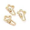 Brass Micro Pave Clear Cubic Zirconia Keychain Clasps ZIRC-TAC0005-02A-G-1
