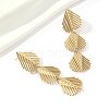 201 Stainless Steel Leaf Dangle Stud Earrings EJEW-D084-09G-1