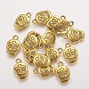 Mexico Holiday Day of the Dead Sugar Skull Tibetan Style Alloy Metal Pendants TIBEP-21061-AG-FF-1