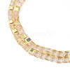 Electroplate Transparent Glass Beads Strands EGLA-N002-28-C07-2